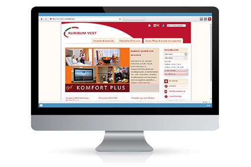 Screenshot Website Klinikum-Vest