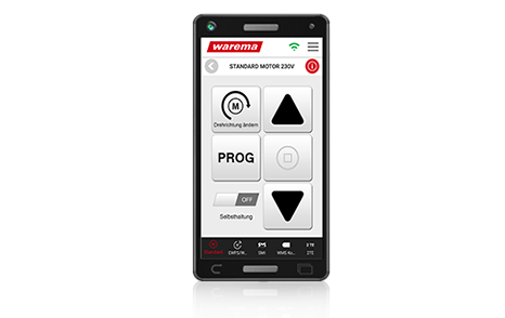 Panvision: Screenshot der Steuerungsapp für das Warema Programmierkabel smart