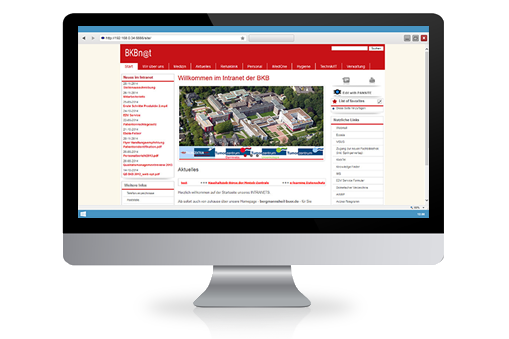 Screenshot Intranet Bergmannsheil
