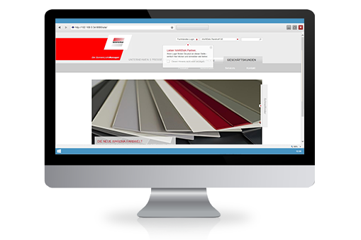 Ansicht des von Panvision entwickelten Kundenportal für Warema