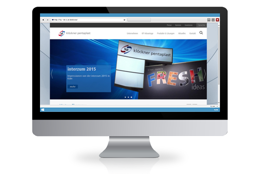 Ansicht der von Panvision neu gerelaunchten Website von Klöckner Pentaplast
