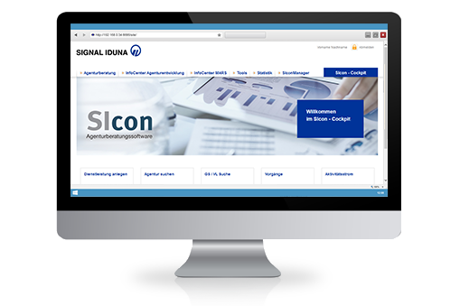 Screenshot der Agenturberatungssoftware SIcon